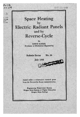 Space heating by electric radiant panels and by reverse-cycle thumbnail