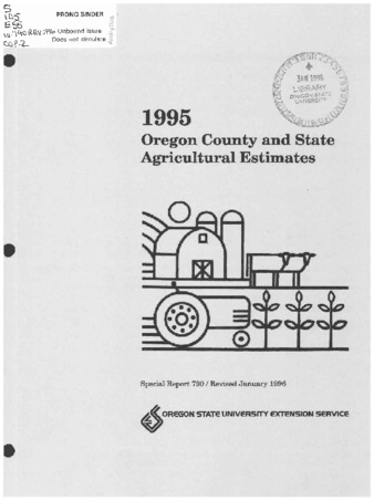 1995 Oregon county and state agricultural estimates thumbnail
