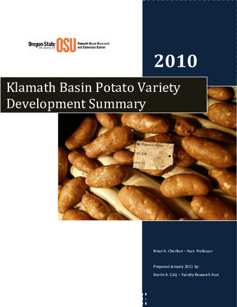 Klamath Basin Potato Variety Development Summary : 2010 thumbnail