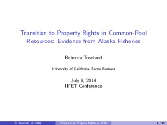 Transition to Rights-Based Management in Fisheries: Evidence from Alaska thumbnail