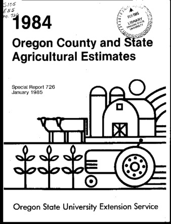 1984 Oregon county and state agricultural estimates thumbnail
