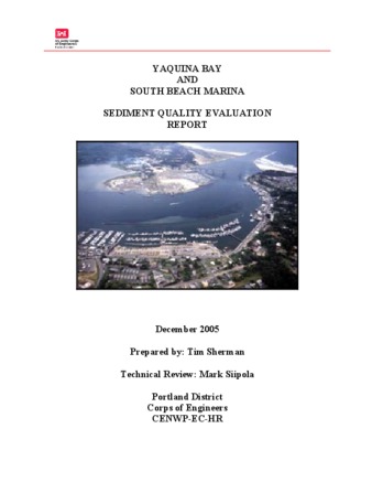 Yaquina Bay and South Beach Marina sediment quality evaluation report thumbnail