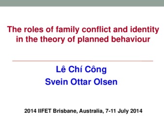 The Roles of Family Conflict and Identity in the Theory of Planned Behavior thumbnail