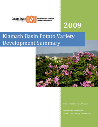 Klamath Basin Potato Variety Development Summary : 2009 thumbnail