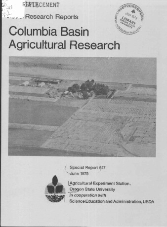 1979 research reports : Columbia Basin agricultural research thumbnail