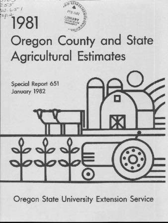 1981 Oregon county and state agricultural estimates thumbnail