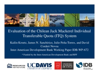 Evaluation of the Chilean Jack Mackerel Individual Transferable Quota (ITQ) System thumbnail