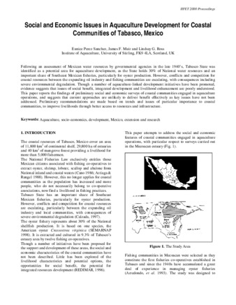 Social and Economic Issues in Aquaculture Development for Coastal Communities of Tabasco, Mexico thumbnail