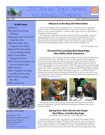 OSU Wine and Grape Research and Extension Newsletter : May 2010 thumbnail
