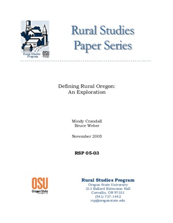 Defining rural Oregon: an exploration thumbnail