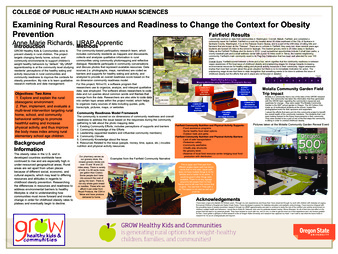 Examining Rural Resources and Readiness to Change the Context for Obesity Prevention Miniatura