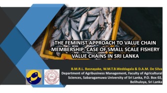 The Feminist Approach to Value Chain Membership: Case of Small Scale Fishery Value Chains in Sri Lanka thumbnail