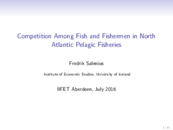 Competition Among Fish and Fishermen in North Atlantic Pelagic Fisheries thumbnail