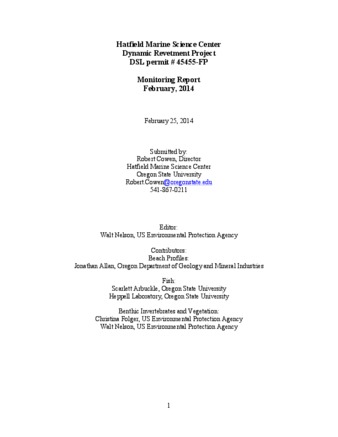 Hatfield Marine Science Center Dynamic Revetment Project DSL permit #45455-FP: Monitoring Report February 2014 thumbnail