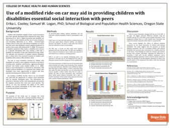 Use of a modified ride­‐on car may aid in providing children with disabilities essential social interaction with peers thumbnail