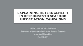 Explaining Heterogeneity in Responses to Seafood Information Campaigns la vignette