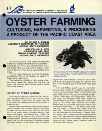 Oyster farming : culturing, harvesting, & processing a product of the Pacific Coast area thumbnail