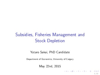 Subsidies, Fisheries Management and Stock Depletion thumbnail