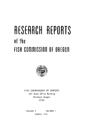 Research reports of the Fish Commission of Oregon. Vol. 4, no. 1 thumbnail