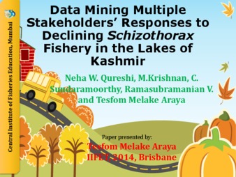 Data Mining Multiple Stakeholders' Responses to Declining Schizothorax Fishery in the Lakes of Kashmir, India thumbnail