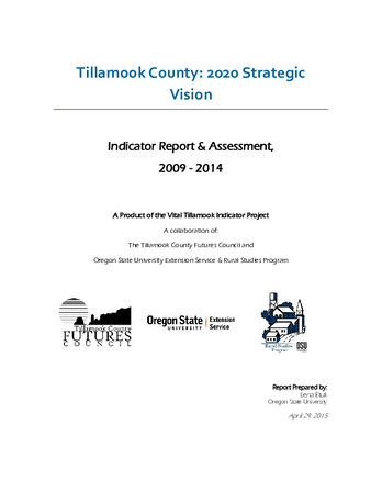 Tillamook County: 2020 Strategic Vision. 2009-2014 Indicator Assessment Report thumbnail