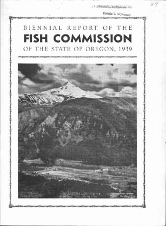 Biennial report of the Fish Commission of the State of Oregon to the Govenor and the Fortieth Legislative Assembly : 1939 miniatura