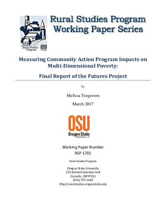 Measuring Community Action Program Impacts on Multi-Dimensional Poverty: Final Report of the Futures Project thumbnail