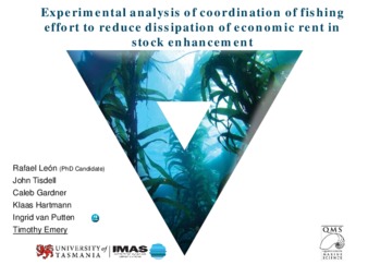 Experimental Analysis of Coordination of Fishing Effort to Reduce Dissipation of Economic Rent in Stock Enhancement la vignette