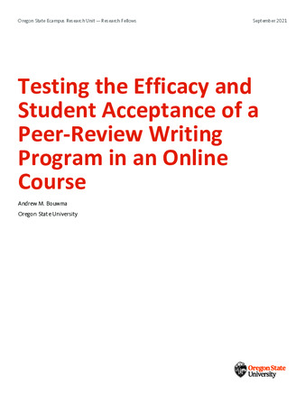 Testing the Efficacy and Student Acceptance of a Peer-Review Writing Program in an Online Course la vignette