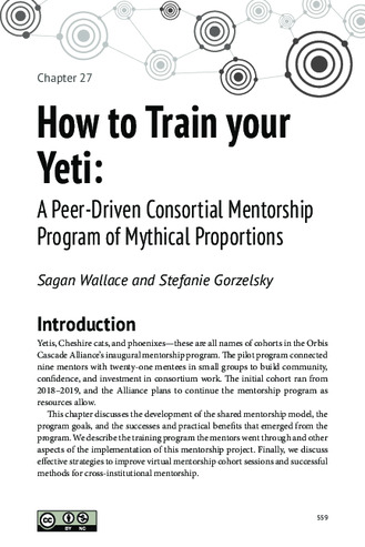 How to Train Your Yeti: A Peer-Driven Consortial Mentorship Program of Mythical Proportions Miniatura