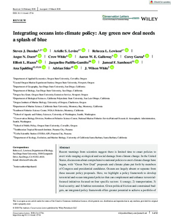 Integrating oceans into climate policy : any green new deal needs a splash of blue thumbnail