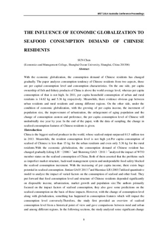 The influence of economic globalization to seafood consumption demand of Chinese residents Miniatura