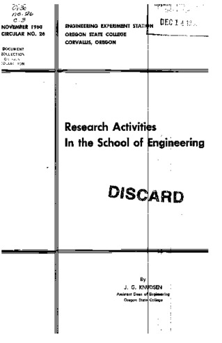 1958-1960 Research Activities in the School of Engineering Miniatura