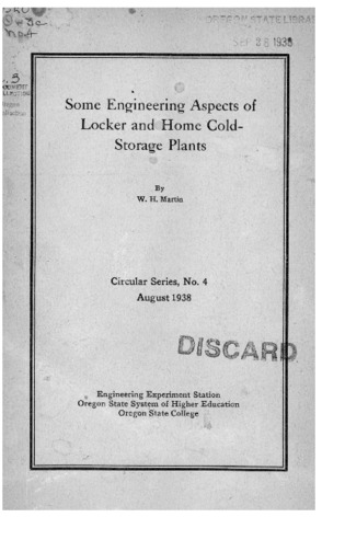 Some engineering aspects of locker and home cold-storage plants Miniatura