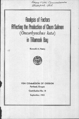 Analysis of factors affecting the production of chum salmon (Oncorhynchus keta) in Tillamook Bay thumbnail