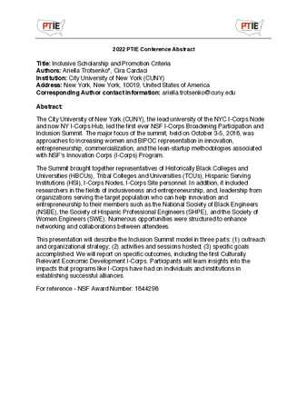 Inclusive scholarship and promotion criteria [abstract] thumbnail