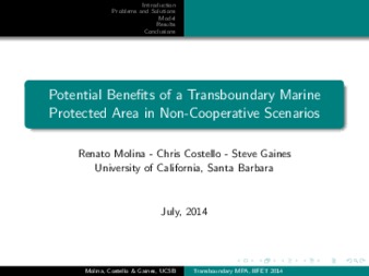 Potential Benefits of a Transboundary Marine Protected Area Under no Cooperation Between Countries Miniatura