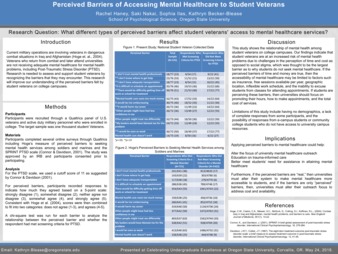 Perceived Barriers to Accessing Mental Healthcare to Student Veterans la vignette