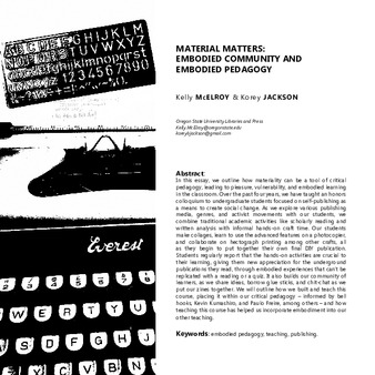 Material Matters : Embodied Community and Embodied Pedagogy Miniatura