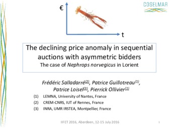 The Declining Price Anomaly in Sequential Auctions with Asymmetric Bidders: The Case of Nephrops norvegicus in Lorient thumbnail