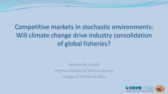 Competitive Markets in Stochastic Environments: Will Climate Change Drive Industry Consolidation of Global Fisheries? la vignette