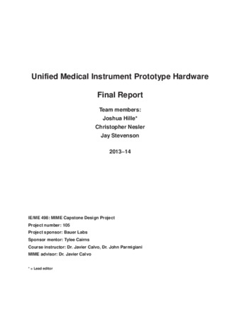 Unified medical instrument prototype hardware : final report thumbnail