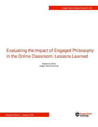 Evaluating the Impact of Engaged Philosophy in the Online Classroom: Lessons Learned la vignette