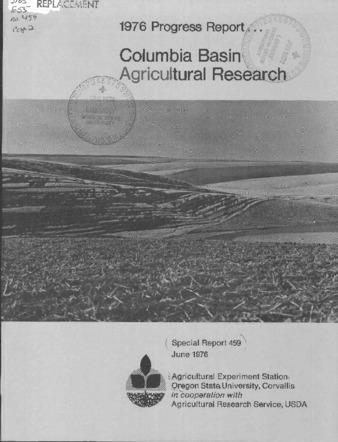 Columbia Basin agricultural research : 1976 progress report Miniatura