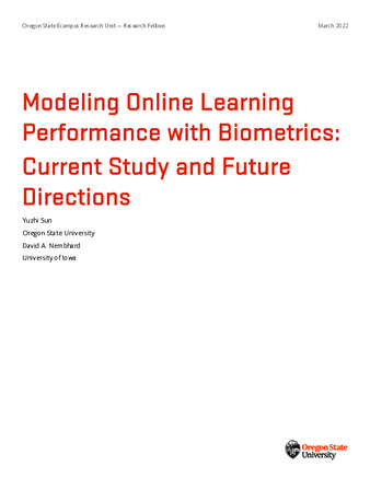 Modeling Online Learning Performance with Biometrics: Current Study and Future Directions la vignette
