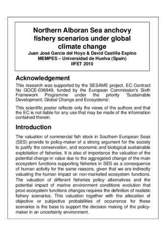 Northern Alboran Sea anchovy fishery scenarios under global climate change thumbnail
