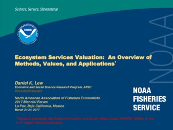 Ecosystem Services Valuation:  An Overview of Methods, Values, and Applications la vignette