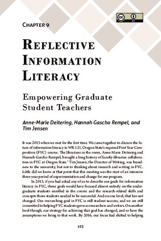 Reflective Information Literacy: Empowering Graduate Student Teachers thumbnail
