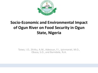 Socio Economic and Environmental Impact of Ogun River on Food Security in Ogun State, Nigeria thumbnail