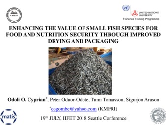 Enhancing the value of small fish species for food and nutrition security through improved drying and packaging thumbnail